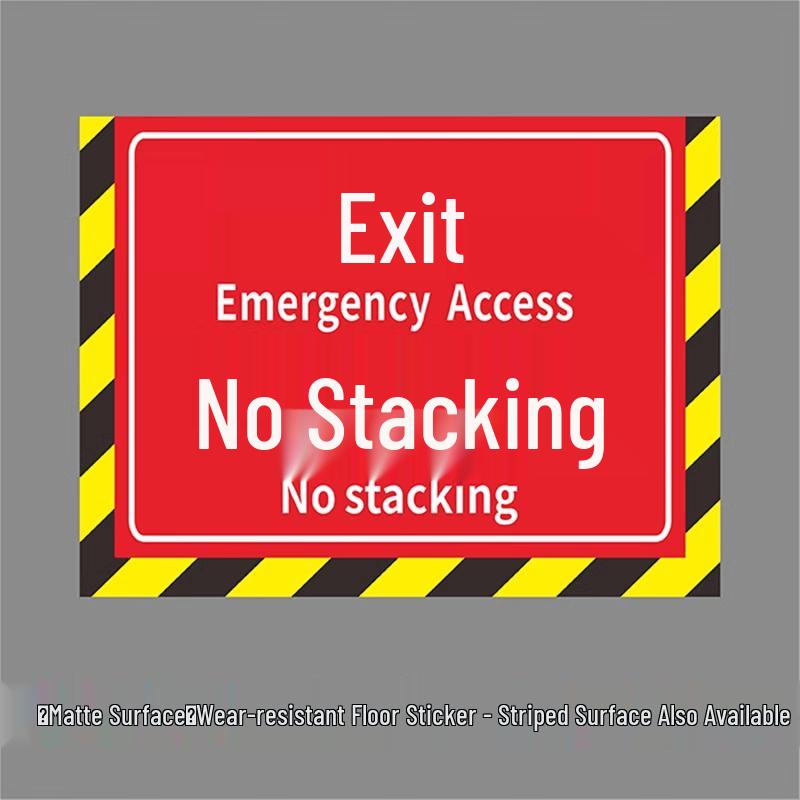 Fire Safety Passage No Stacking Sign Sticker
