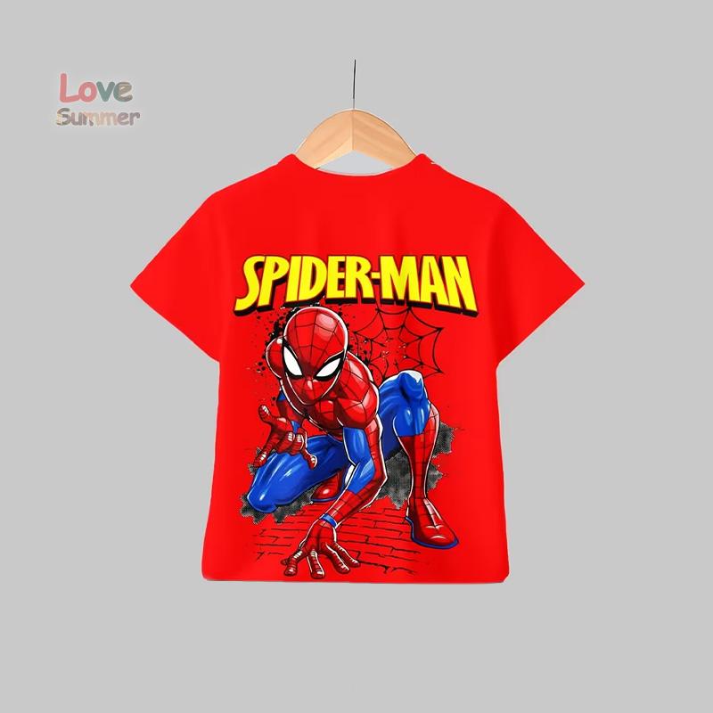 

2026 Spring/Summer Kids Set Superhero Spider Man Print Boys Short Sleeve T-Shirt Shorts Sport Two-Piece Set Children s Daily Wear, Perfect for Outdoor 140