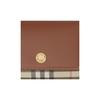 Burberry Checkered Folding Three-fold Wallet  Made of Environmentally Friendly Canvas and Leather  Women's Style  Brown