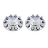 Pair of Chrome Front Axle Cover Set Glossy Wheel Hub Caps with 33mm Lug Nut Covers for Trucks Trailers Vehicles