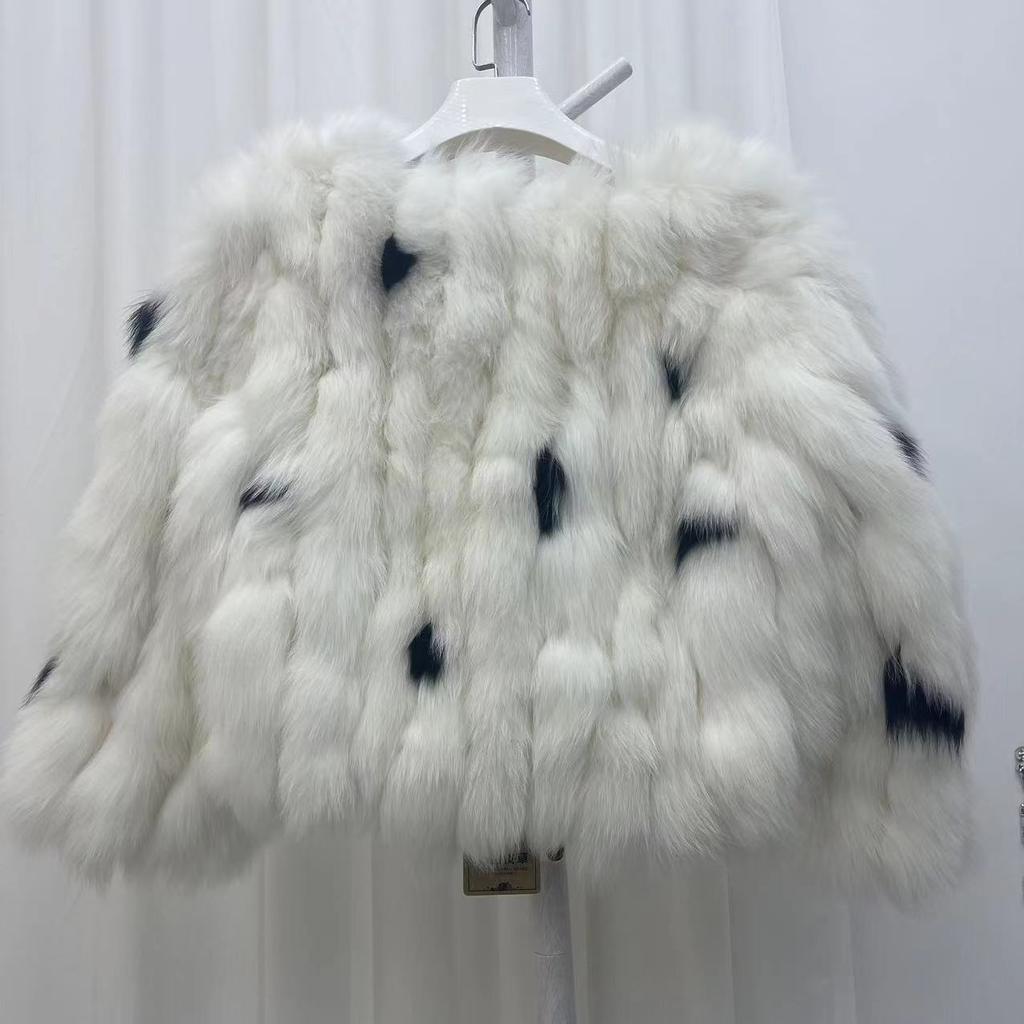 Real Fox Fur Coat for Women Autumn and Winter Warm Real Fur Coat Short Style Fur Versatile Young Tops