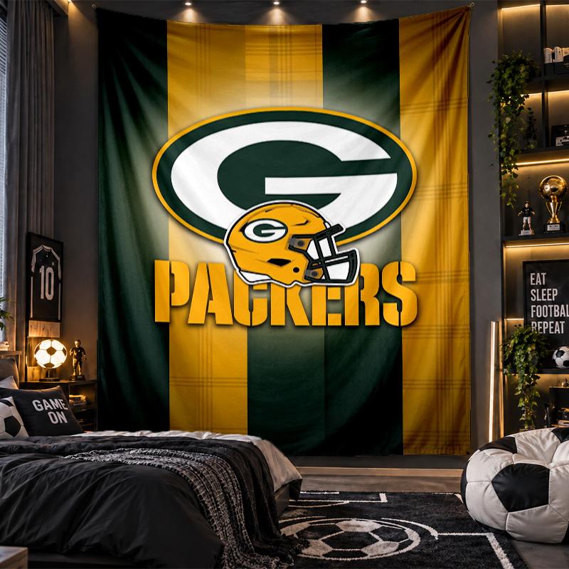 Wall Hanging Tapestry Green Bay Packers Print Cloth for Living Room Bedroom Home Decor