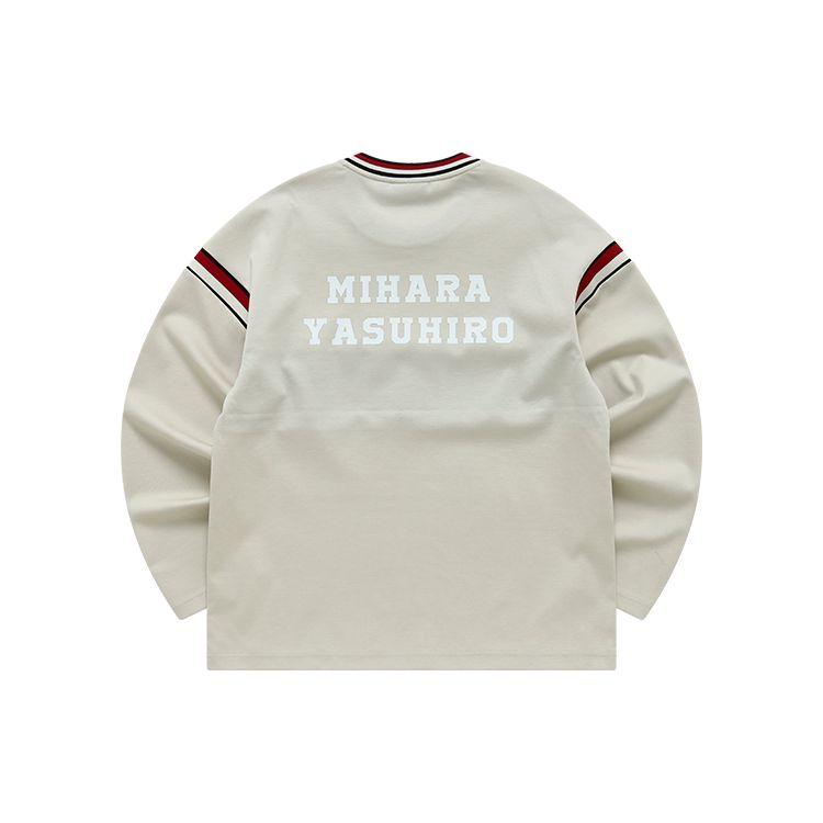 FILA X MIHARA YASUHIRO Collaboration American Retro Color Block Striped Letter Print Sports Casual Crew Neck Long Sleeve T-Shirt F11M213206F-BG