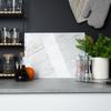 Glass Kitchen Cutting Board, Anti-Slip, White Marble, 30x40 cm