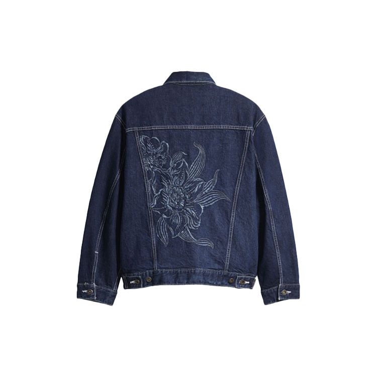 Levis Loose Casual Long Sleeve Denim Jacket Women Jackets Denim-Blue 84757-0002
