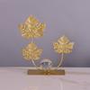 Nordic Crystal Ball Decor Rack Light Luxury Iron Maple Leaf Ornaments  Office
