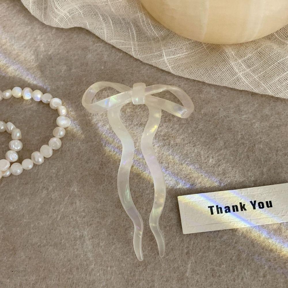 

Headdress U-shaped Hairpin Multicolor Pan Hair Fork Cute Acetic Acid Bow Hair Stick Travel бежевый