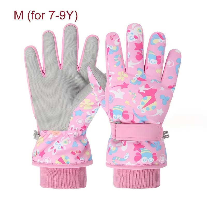 [Warm Ski Gloves] Warm Winter Ski Gloves, 1 Pair | Boys and Girls Snow Play Gloves, Suitable for Children 4-13 Years Old