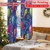 2D Flat Printing  2pcs NewYearCelebration(3) Modern Minimalist Curtains Durable Polyester Curtains Gifts Perfect for Bedroom
