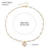Elegant Heart Shaped Pearls Accent Necklace Versatile Wear Day To Night Adjustable Collarbone Chain Stylish Neckwear