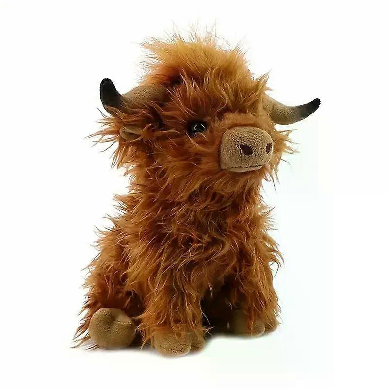 25cm Lifelike Fluffy Wild Yak Plush Toys Lovely Cattle Dolls Stuffed Soft Animal Toy Cute Room Decor Birthday Gift for Children