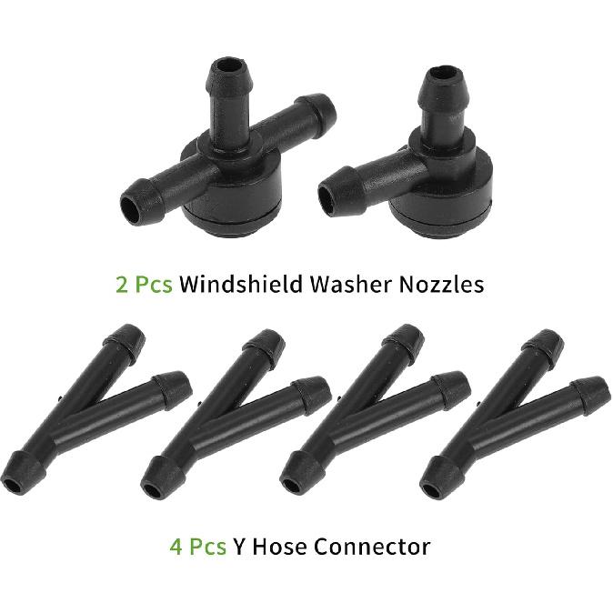 No.31391513/9178897 Windshield Washer Nozzle for Volvo Black Front Windshield Spray Nozzles Wiper Spray Washer Jet Plastic 1Set