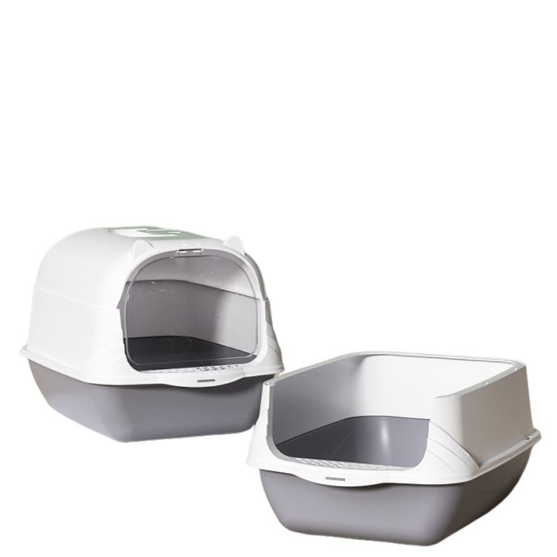 

With Cover Litter Box Fully Enclosed Anti-Splash Oversized Cat Toilet Deodorant Anti-Sand Cat Supplies Base