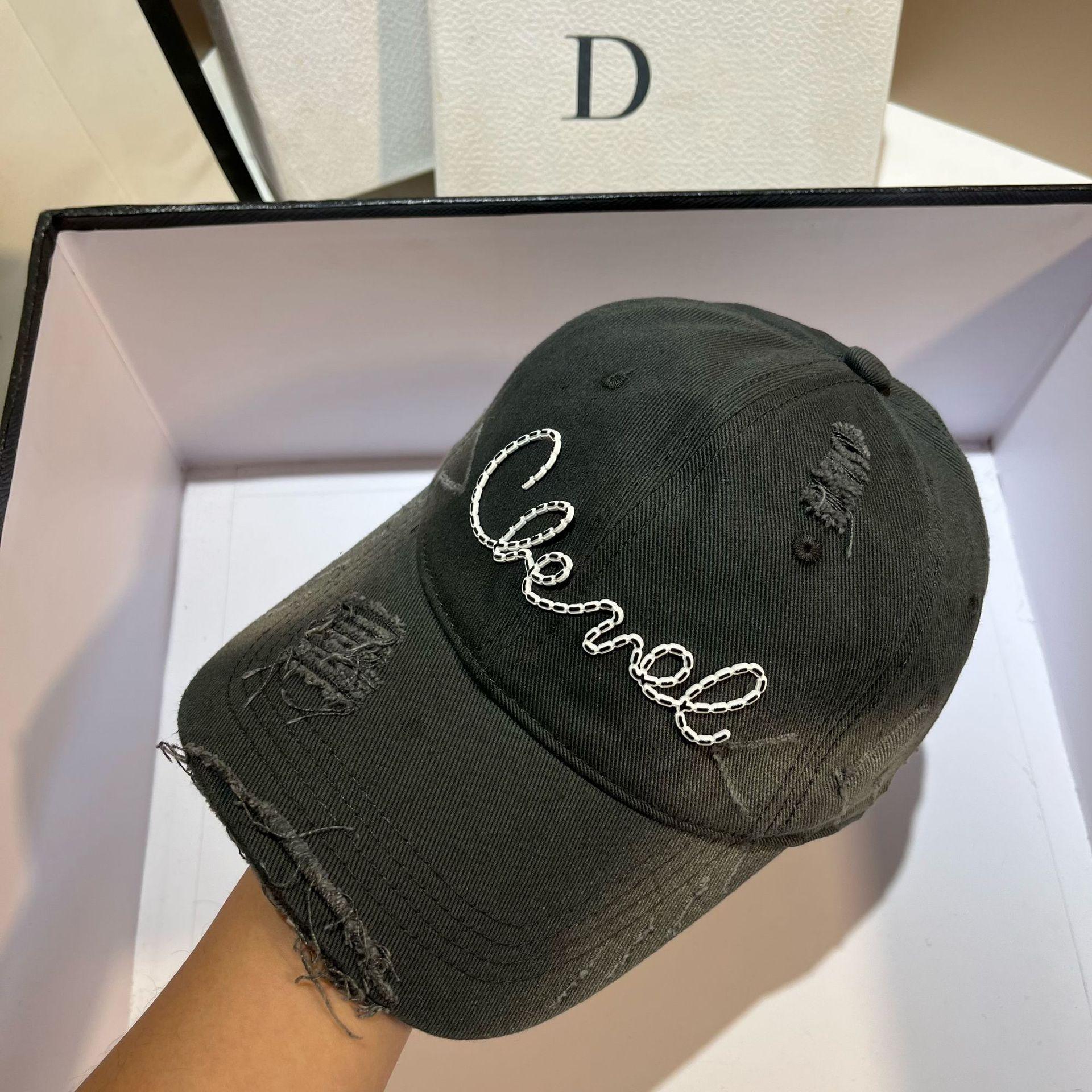 Youth Street Versatile Washed Cotton Baseball Cap Xiaoxiangfeng Spring And Autumn Personality Ripped Cap Adjustable