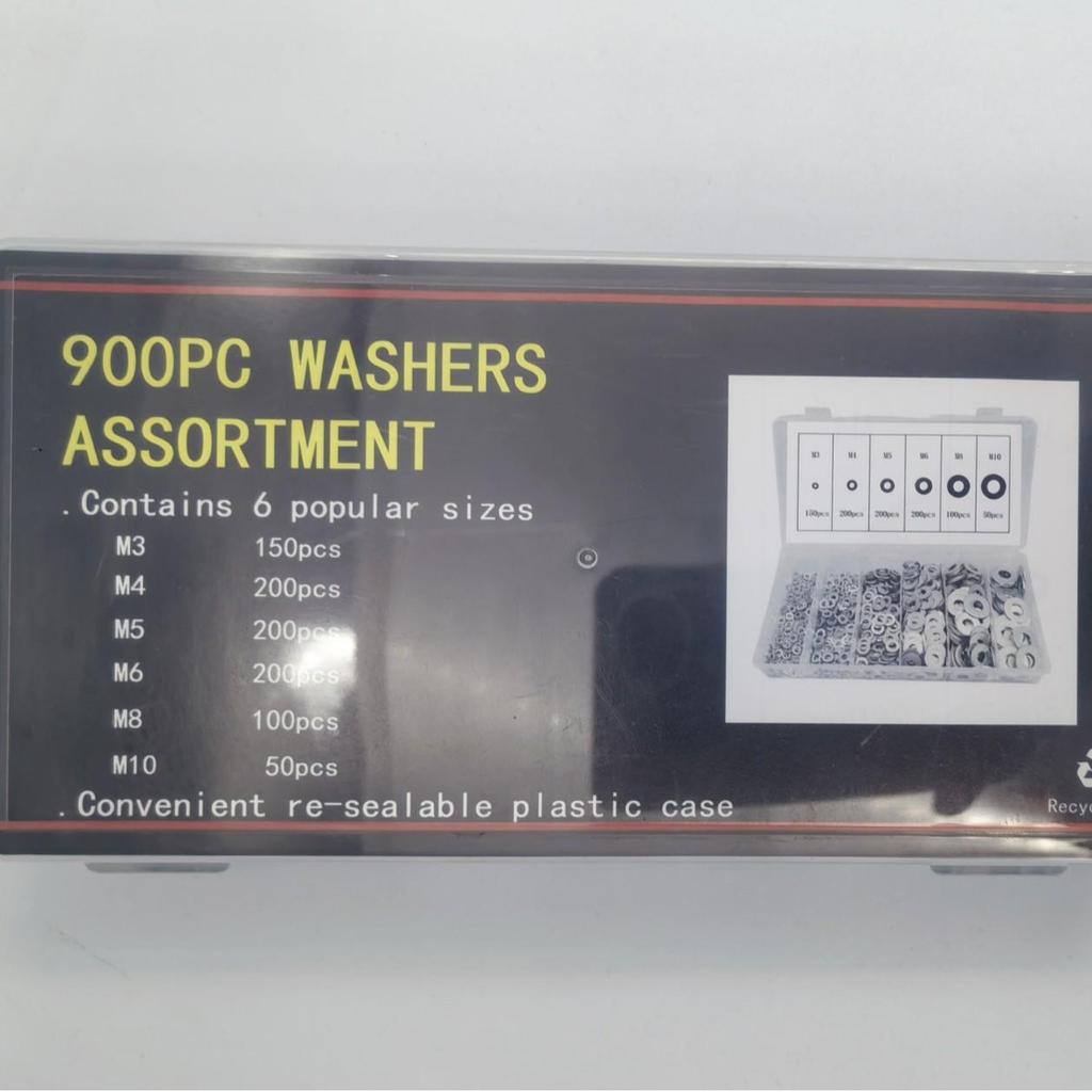 900-Piece 304 Stainless Steel Flat Washer Set