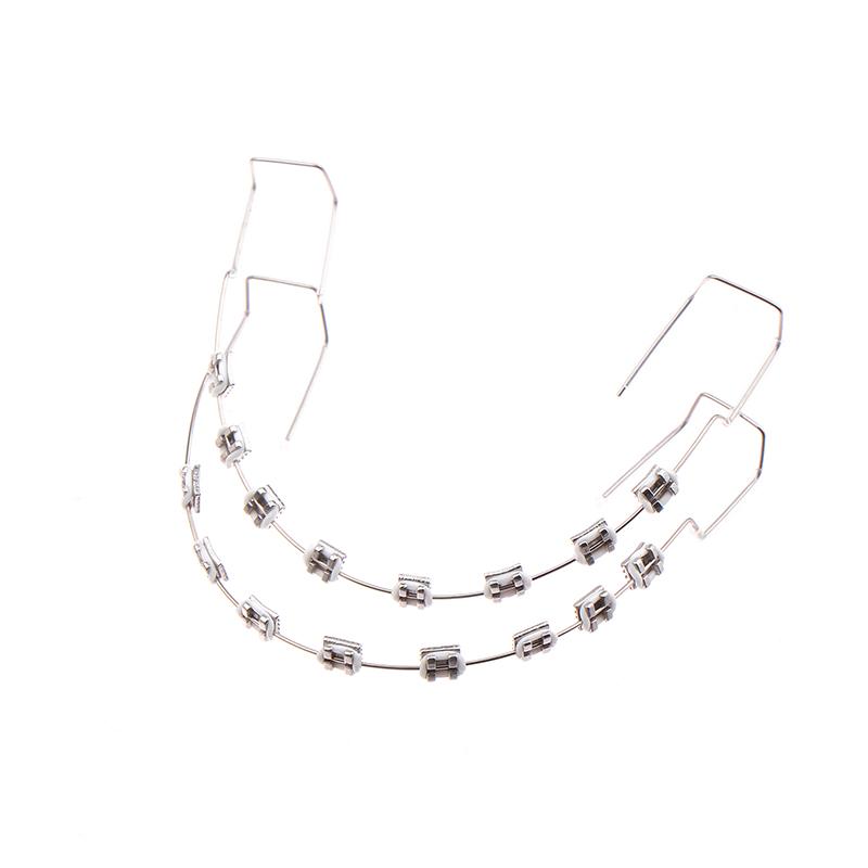 1 Paar Bunte Temporäre Zahndekoration Mit Metalldrähten Metallbrackets Und Kieferorthopädischen Ligaturen Dentaldekorationen