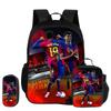 M-Mbappe 3-delige Set Dagelijkse Pakket Draagzak Potloodzakjes Schooltas Voetbalster Rugzak kind Mochila Sportrugzak Kinderen Cadeau
