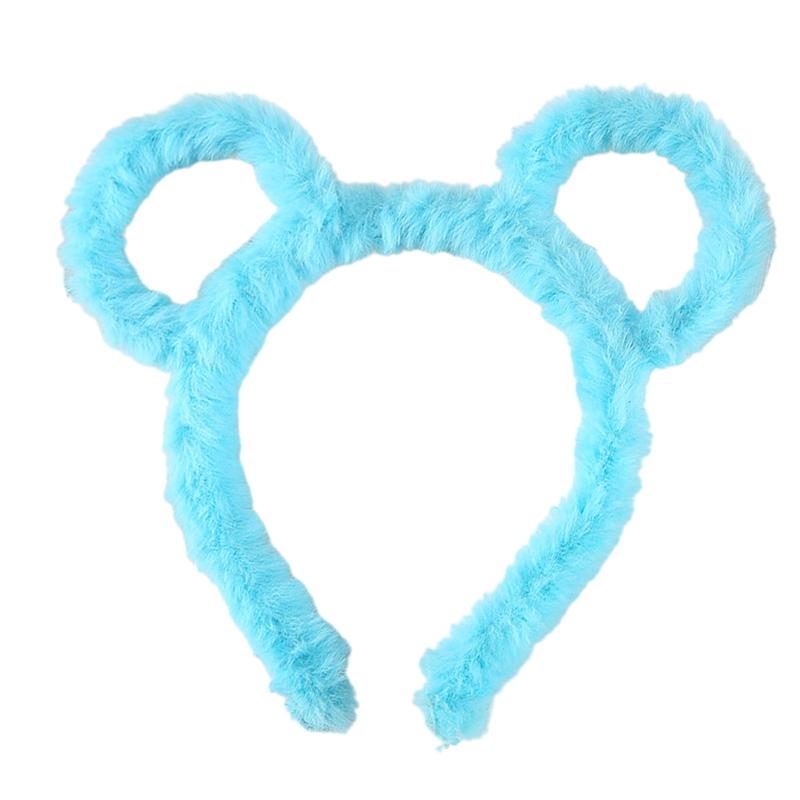 Soft Bear Ears Headbands Plush Mouse Hair Hoop for Washing Face Cartoon Animal Hairbands Halloween Costume Cosplay Headpiece