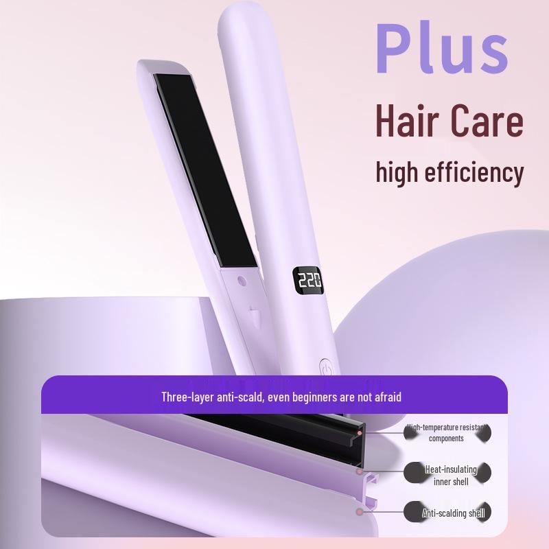 Portable Hair Straightener & Curler: Dual-Use Styling Iron for Straightening & Curling, Ideal for Bangs & Perfect for Gifting.
