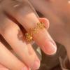 Hollow Flower Opening Ring Simple Daily Versatile Index Finger Ring Light Luxury Ring