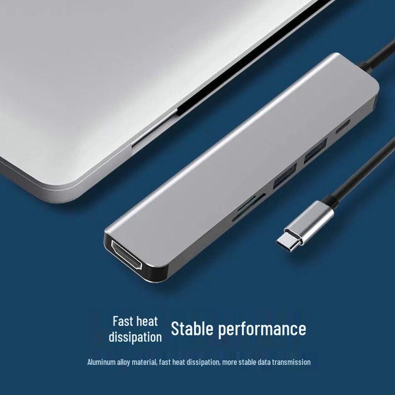 6-in-1 Type-C Hub: Phone USB Extender, Card Reader, Charger, 4K HDMI for Laptop