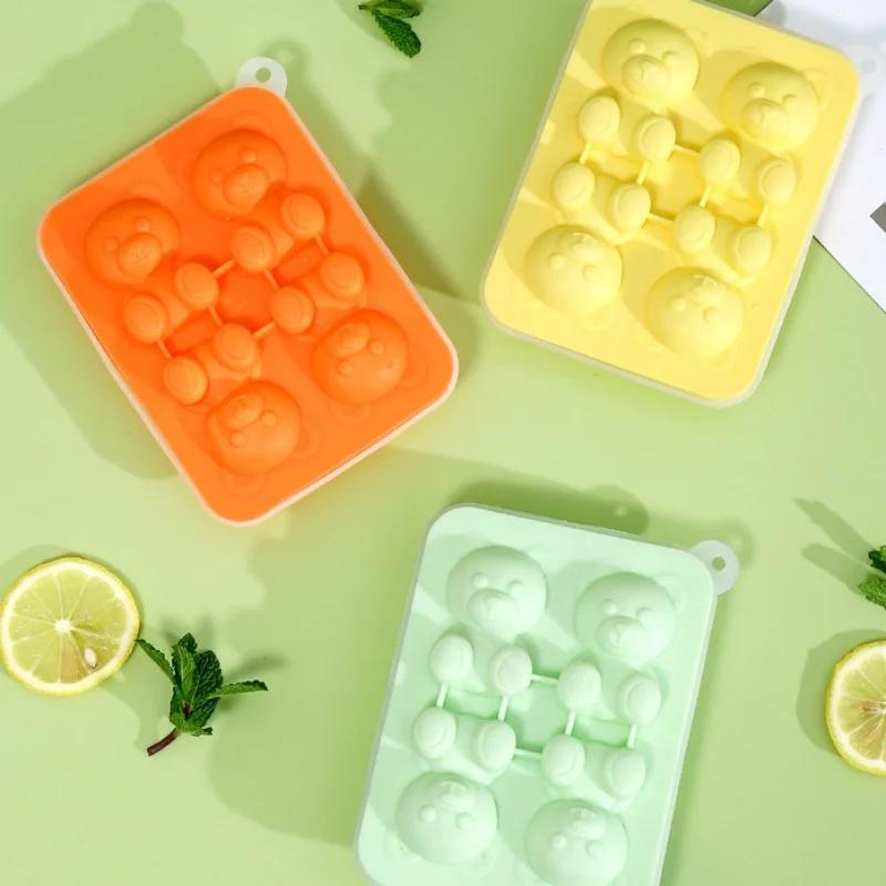 1pcs Multicavity Ice Bloc Silicone Mold Animal Candy Biscuit Jelly Baking Mould Chocolate Making Set Popsicle Ice Cream Box Gift