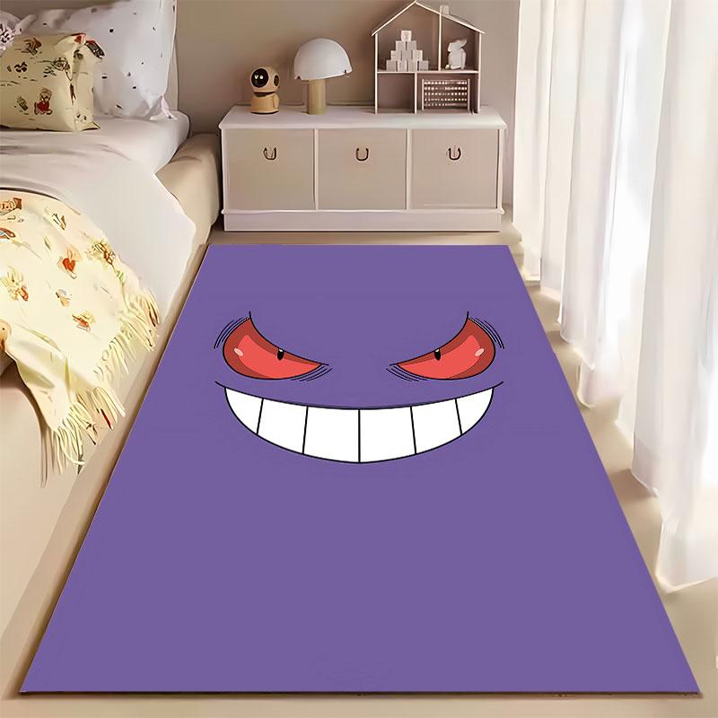 Purple Monster Face Design Carpet Suitable As a Non-slip Mat for the Living Room or Bedroom Sofa