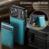 For iPhone 17 Pro Max Leather Back Cover JEEHOOD J06 Magnetic Phone Case with Card Bag RFID Blocking