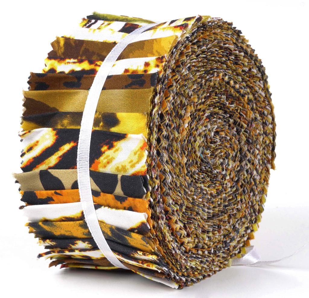 Soimoi 40 ks Bavlněné předřezané látky s potiskem zvířat na patchwork a řemesla, proužky 2,5 x 42 palců, Jelly Roll -