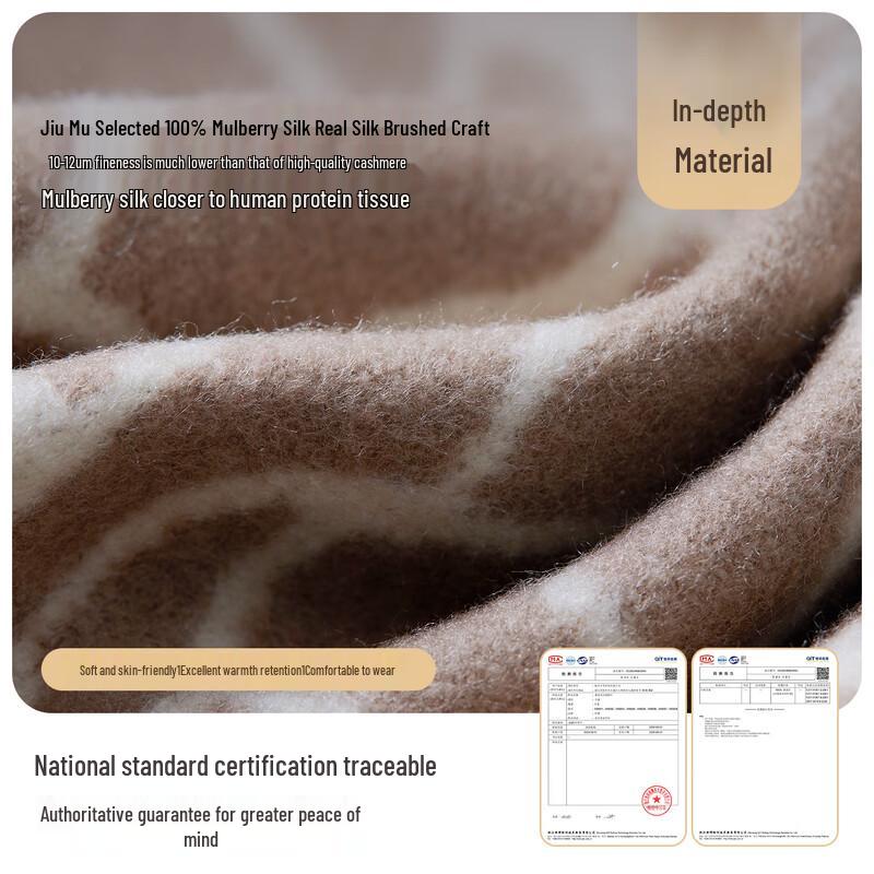 JIUMU Women's 100% Mulberry Silk Brushed Scarf