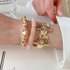 Metal Wind Geometric Flower Bracelet Set Fashionable Personality Exaggerated Bracelet Light Luxury High-end Jewelry