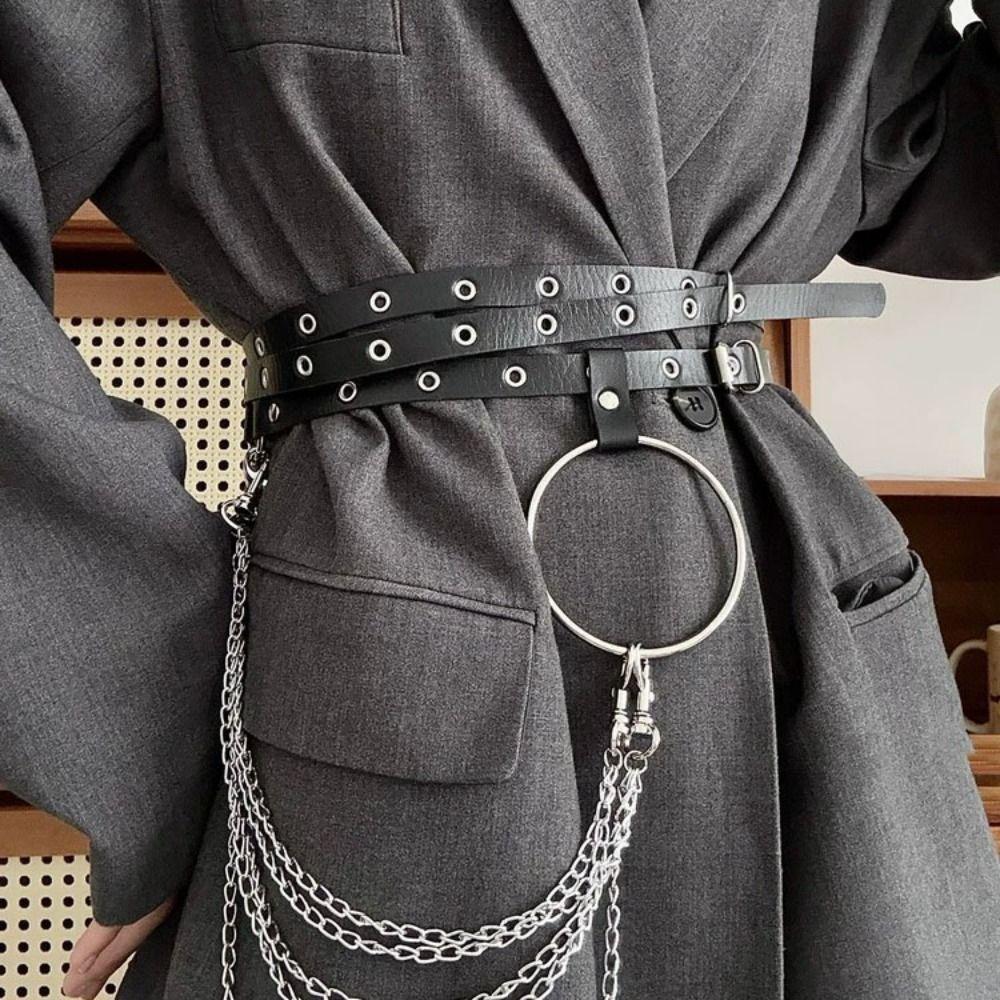 JK PU Leather Belt Extended Dress Waist Chain Fashion Women Waist Belt  Girls