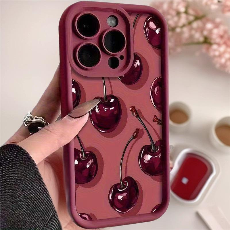 Cherry Design Phone Case for iPhone Pro Models - Japanese, Korean, European, American Style