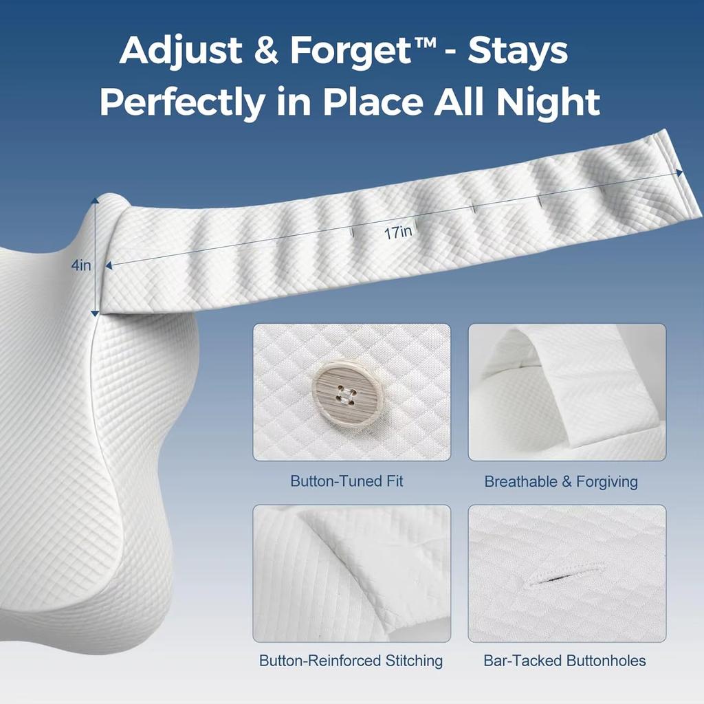 Knee Pillow, Memory Foam Sofa Pillow for Side Sleeping, Between Legs Pillow for Relief Sciatica Hip Lower Back Pain,