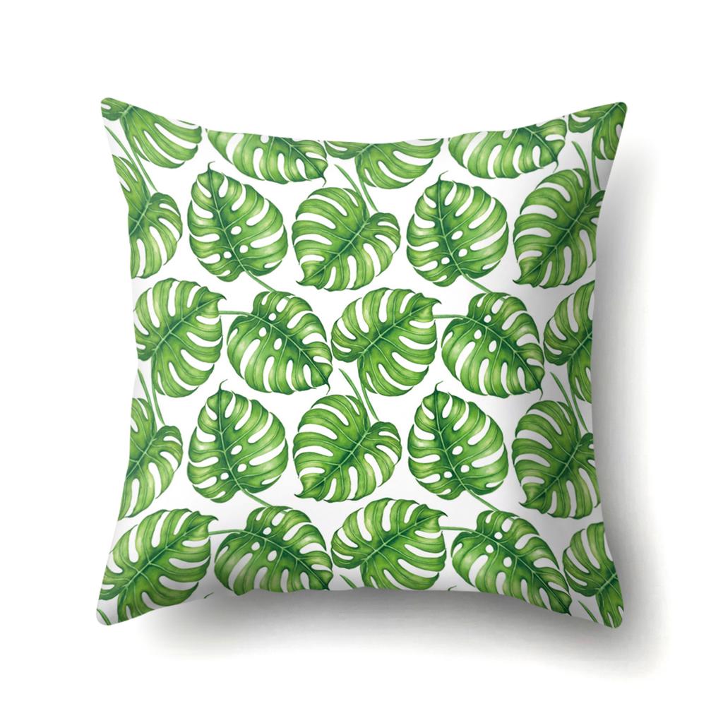 New Small and Fresh Green Leaves Polyester Pillow Case