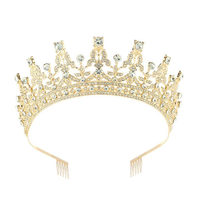 Crown Queen Headband Catwalk Party Headwear Rhinestones Birthday Headwear Queen