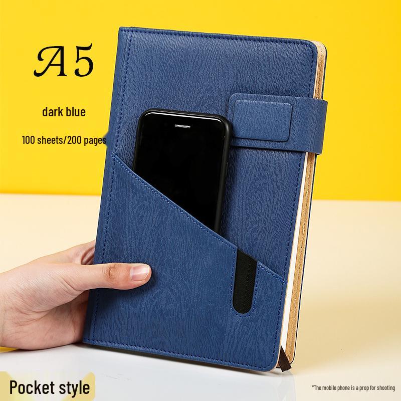 Multifunctional Red Business Notepad with Ins Style for Meetings & Daily Records