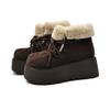Fleece Thickened Warm Muffin Sole Inner Height-increasing Cotton Shoes 2025 Winter New Versatile Height-increasing Thick-soled Snow Boots for Women