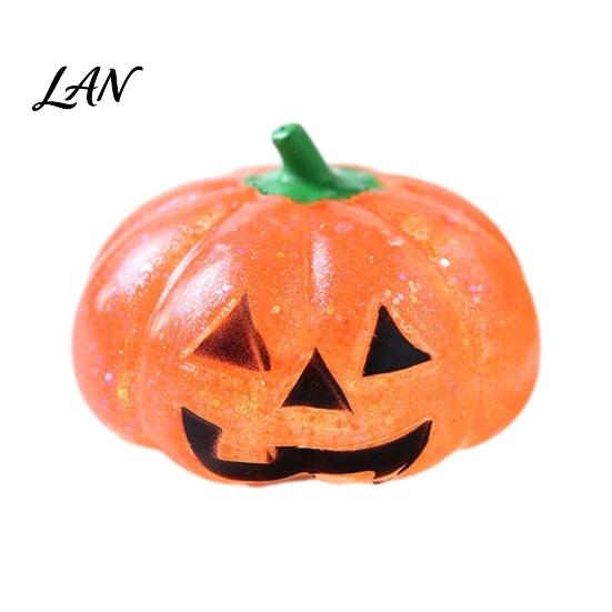 Boredom Relief Pumpkin Toy 1/4Pcs Halloween Stress Toy, Smiling Head Squeeze Festive Party Supplies Clear Glitter Office Desk for Relieve Anxiety