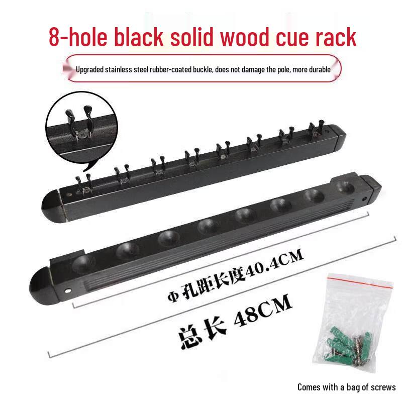 

8-Cue Wall-Mounted Solid Wood Billiard Rack