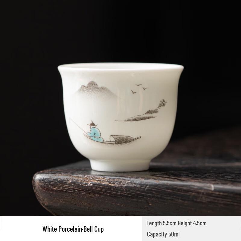 Horned Pansy White Porcelain Teacup