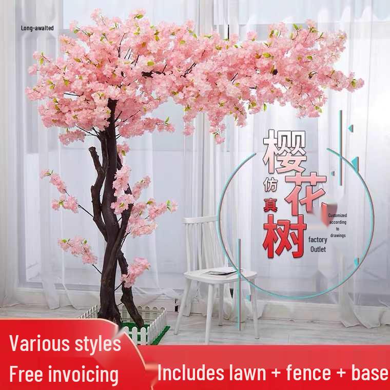 Artificial Cherry & Peach Blossom Tree - Large Indoor/Outdoor Decorative Plant