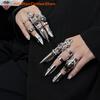 Hot Sale Punk Metal Exoskeleton Index Finger Joint Bone Ring Gothic Rock Machinery Fingertip Ring Long Finger Rings Jewelry Gift