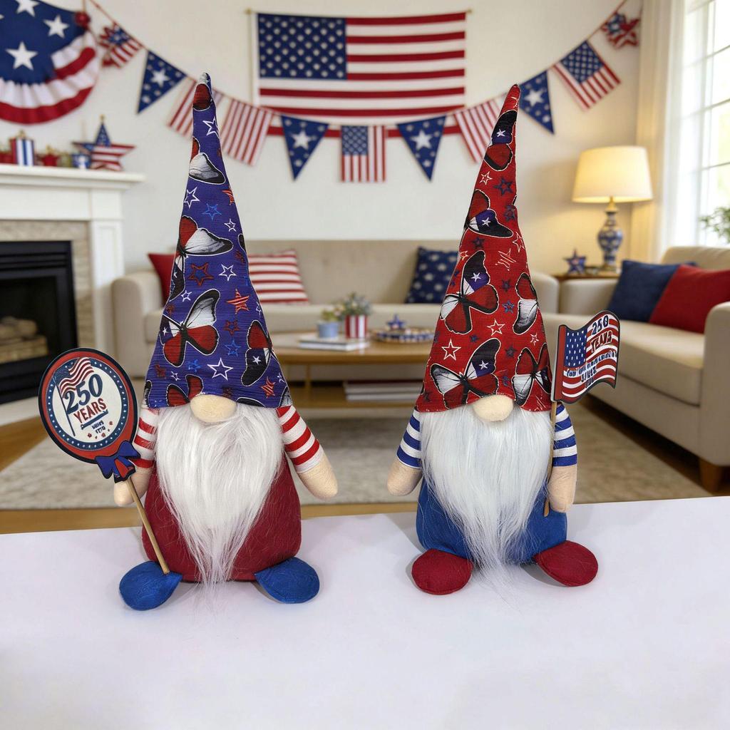 250th Anniversary USA Independence Day Gnome Faceless Doll Ornament