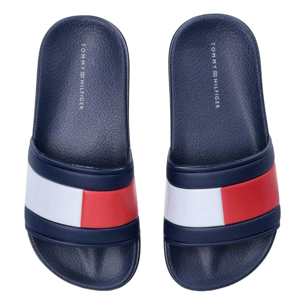 Tommy Hilfiger Childrens/Kids Flag Logo Open Toe Flat Slides
