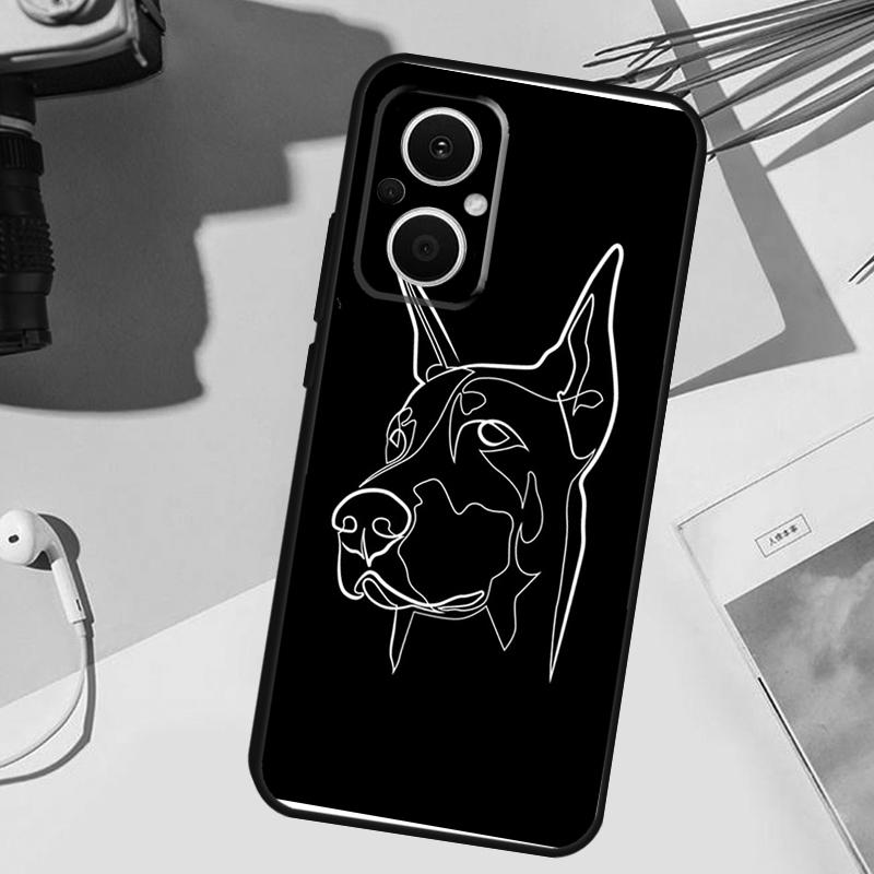 

Cartoon Doberman Dog Cover For OPPO Reno 13 F 14 10 11 12 Pro 12F 11F 14F 7 8 Lite OPPO Find X8 X6 X5 X9 Pro Case OPPO Reno10 5G