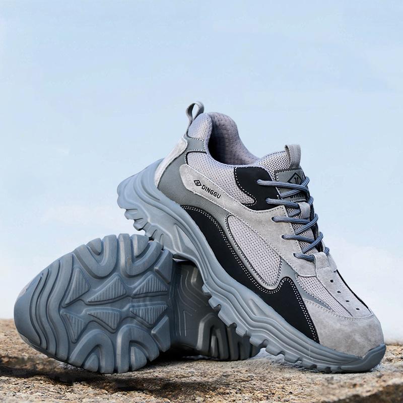 men's fashion steel toe covers work safety shoes summer breathable security boots worker safe sneakers protective footwear male