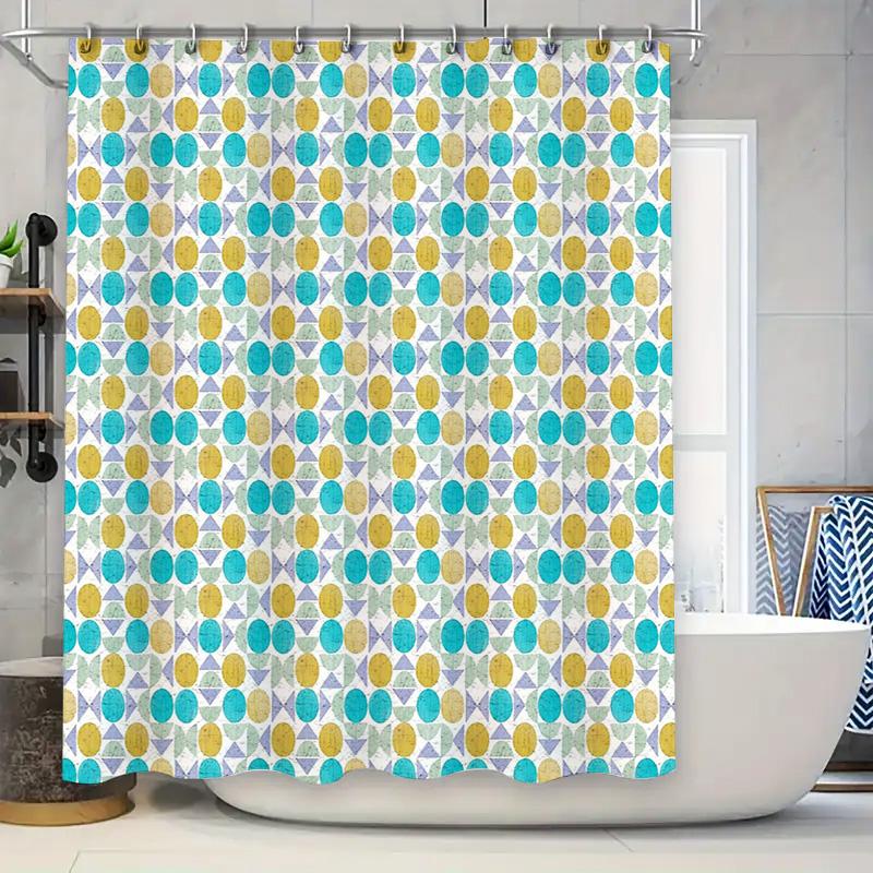 

Shower Curtain Nature Blue Green Leaf Pattern Waterproof Bathroom Decor Farmhouse Style Modern Fabric Backdrop W60H190(CM)-1 Pcs