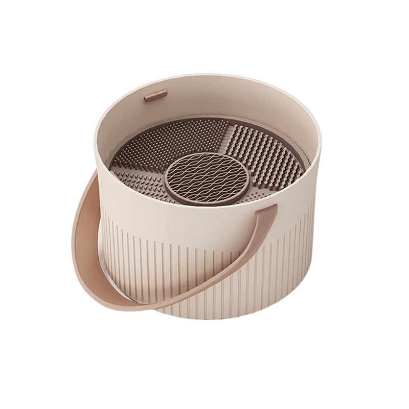 

3 в 1 Силиконовая чаша для сушки и очистки кистей для макияжа, губка для пудры, коврик для мытья, держатель для чистящего средства для косметики телесный