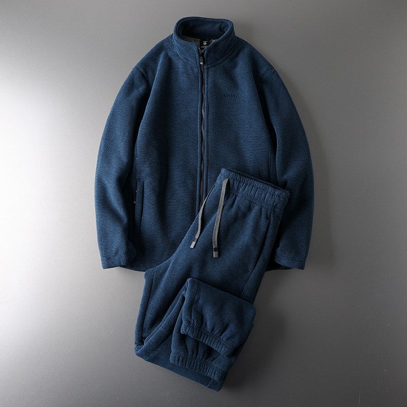 Polar Fleece Casual Thickening Sportswear Sweatshirt Set